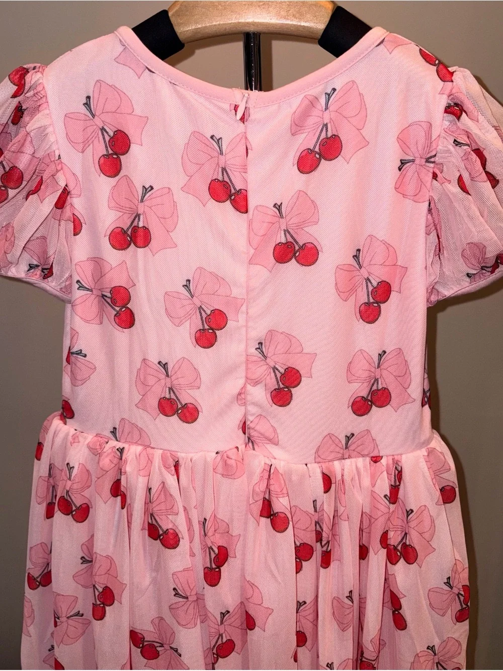 Lola and the Boys Cherry Bows Tulle Dress w/full lining sz 8 NWT